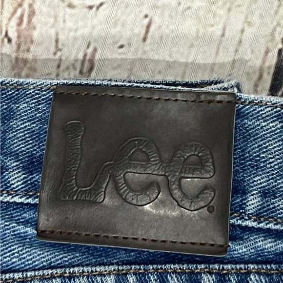 Lee Blue Denim Jeans Mens Pants Distressed Cowboy - Picture 3 of 10